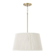 Malou Conical Pendant 18", Natural Rope and Matte Brass, front view showing matte brass canopy, chain, rod, and rope shade