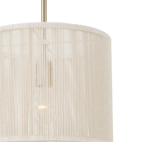 Malou Drum Pendant 12", Natural Rope and Matte Brass