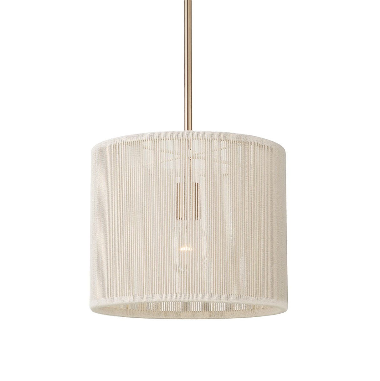 Malou Drum Pendant 12", Natural Rope and Matte Brass