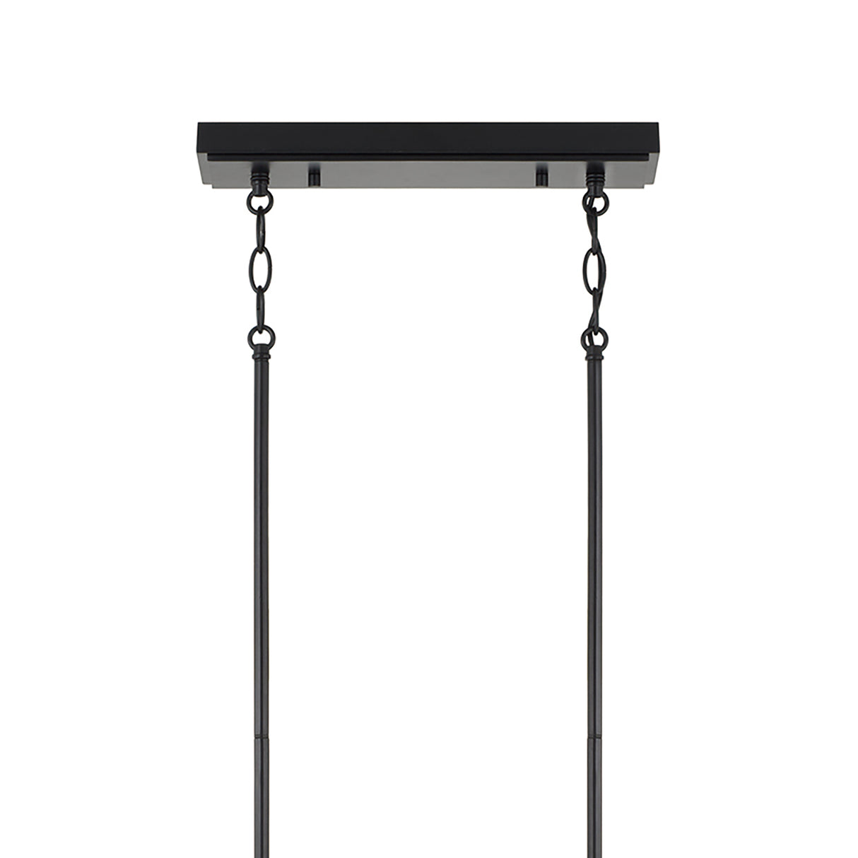 Gerald Linear Chandelier 48", Matte Black and Hammered Brass