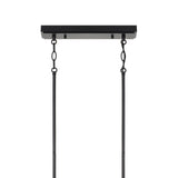Gerald Linear Chandelier 48", Matte Black and Hammered Brass