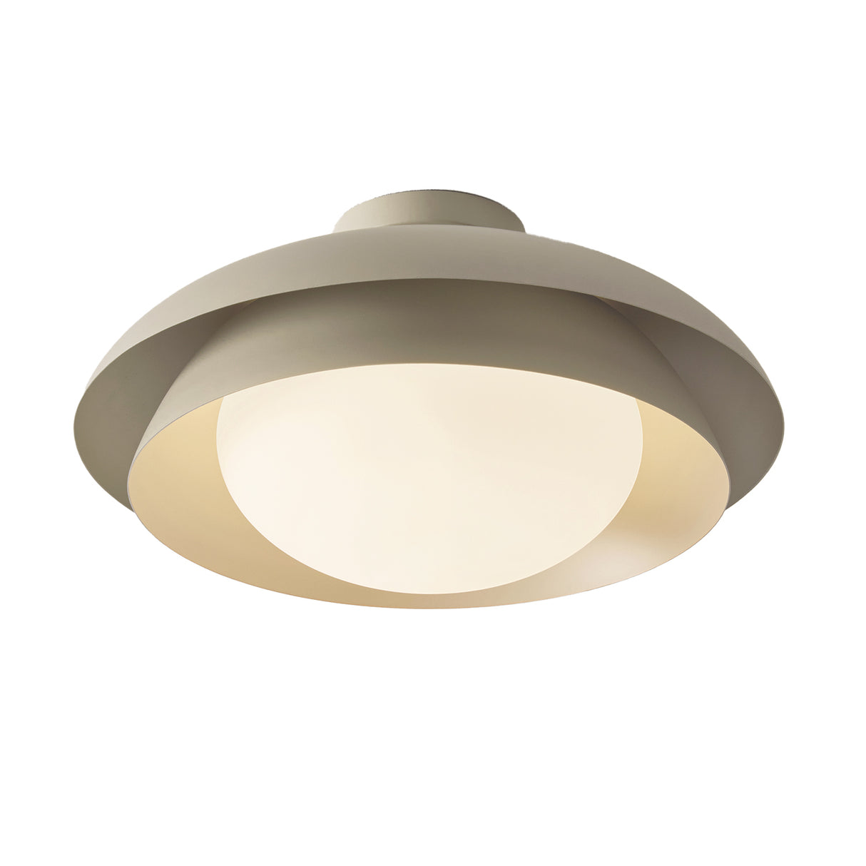 Ruperto Semi-Flush 18", Taupe and Opal Glass