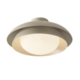 Ruperto Semi-Flush 18", Taupe and Opal Glass