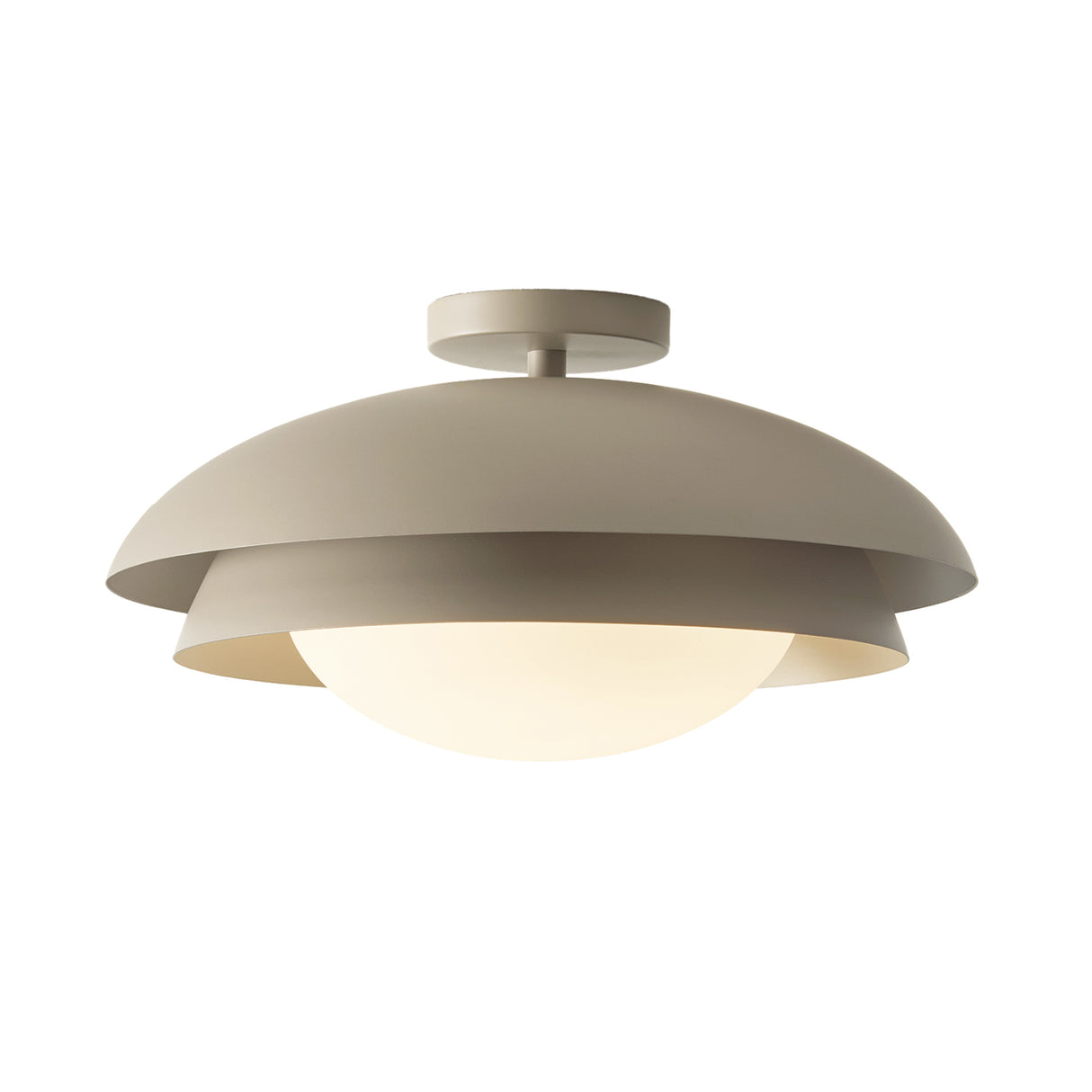 Ruperto Semi-Flush 18", Taupe and Opal Glass