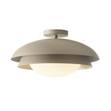 Ruperto Semi-Flush 18", Taupe and Opal Glass