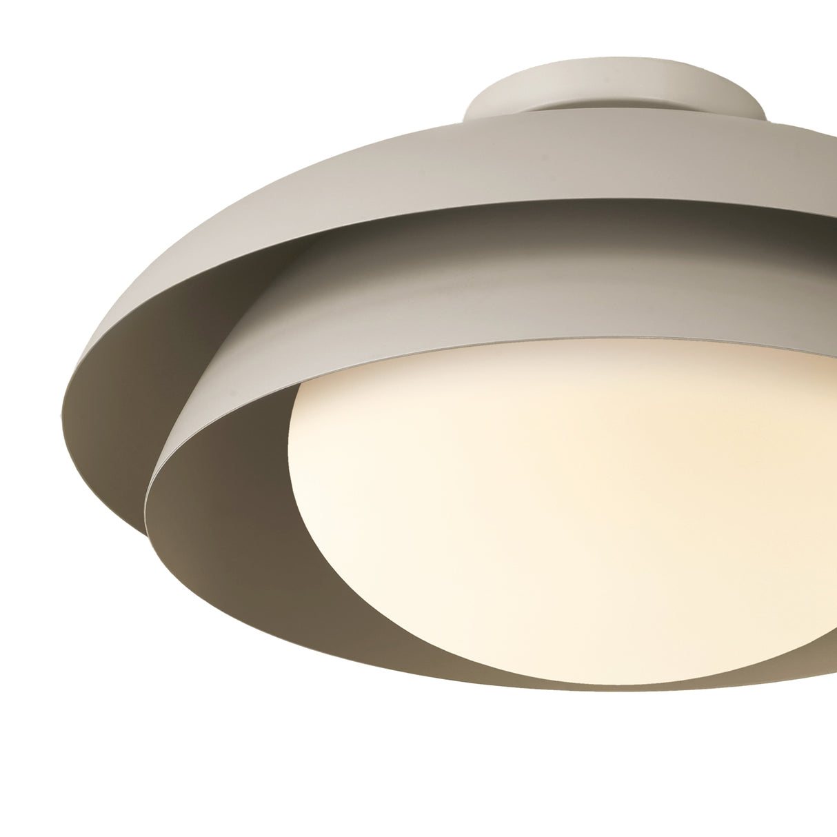 Ruperto Semi-Flush 18", Taupe and Opal Glass