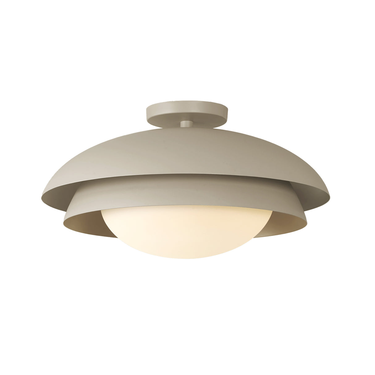 Ruperto Semi-Flush 18", Taupe and Opal Glass