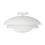 Ruperto Semi-Flush 18", Matte White and Opal Glass