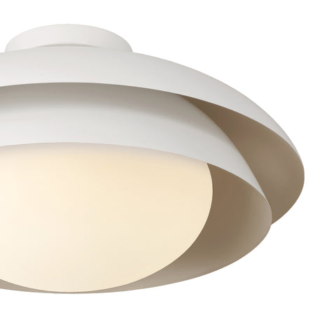 Ruperto Semi-Flush 18", Matte White and Opal Glass