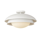 Ruperto Semi-Flush 18", Matte White and Opal Glass