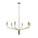 Rinaldo 6 Light Chandelier 35", Brushed Antique Brass