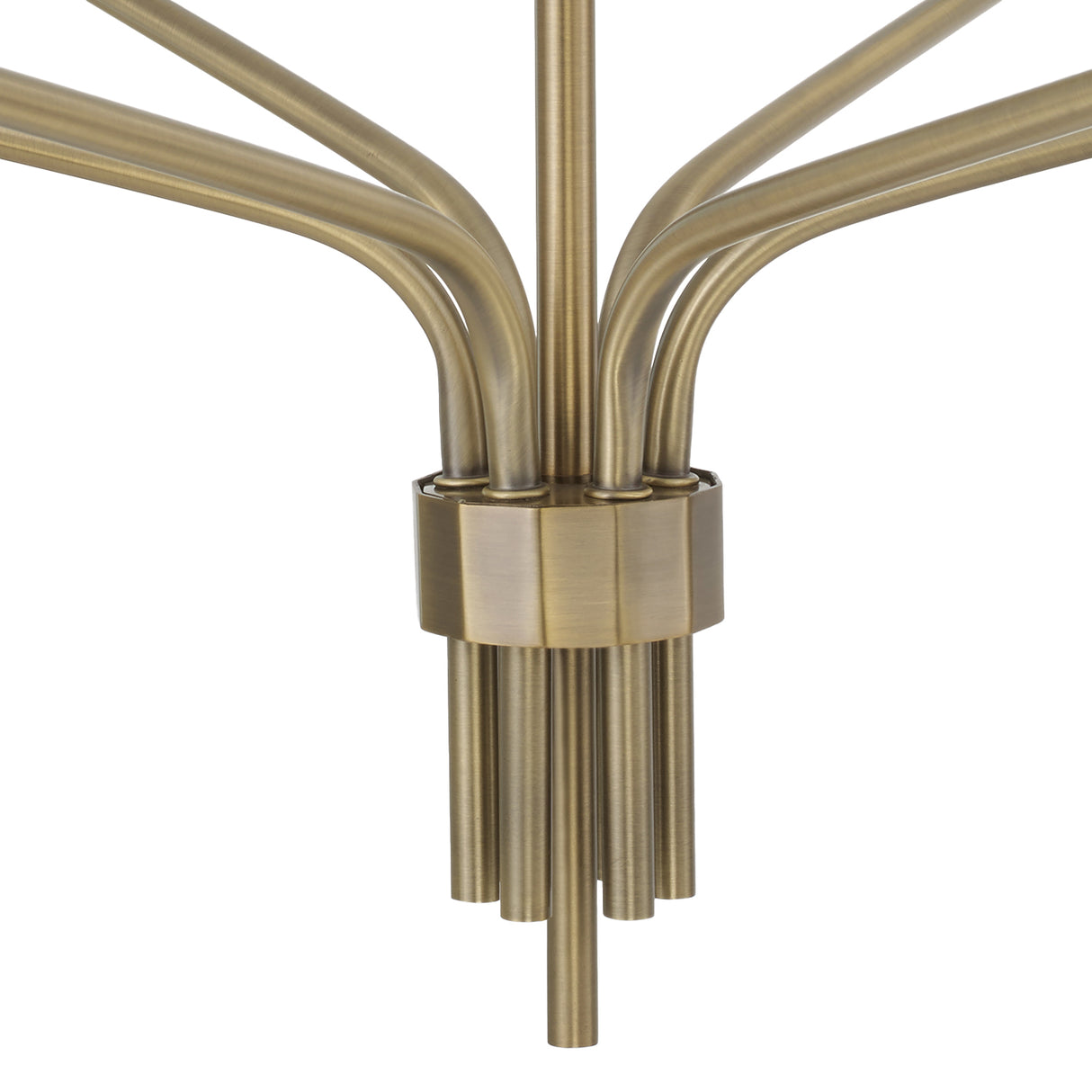 Rinaldo 6 Light Chandelier 35", Brushed Antique Brass