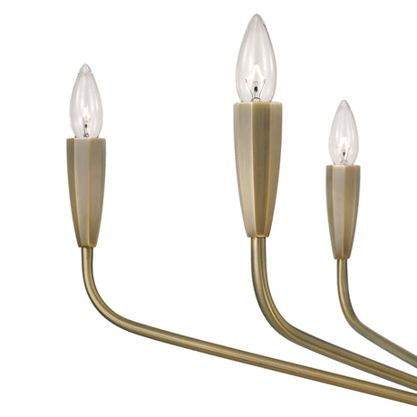 Rinaldo 6 Light Chandelier 35", Brushed Antique Brass