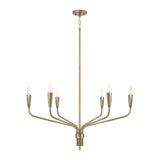 Rinaldo 6 Light Chandelier 35", Brushed Antique Brass
