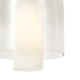 Raylin Pendant 12", Aged Brass, Alabaster and Clear Glass