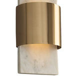 Solace LED Wall Sconce 13", White Marble and Matte Brass