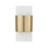 Solace LED Wall Sconce 13", White Marble and Matte Brass