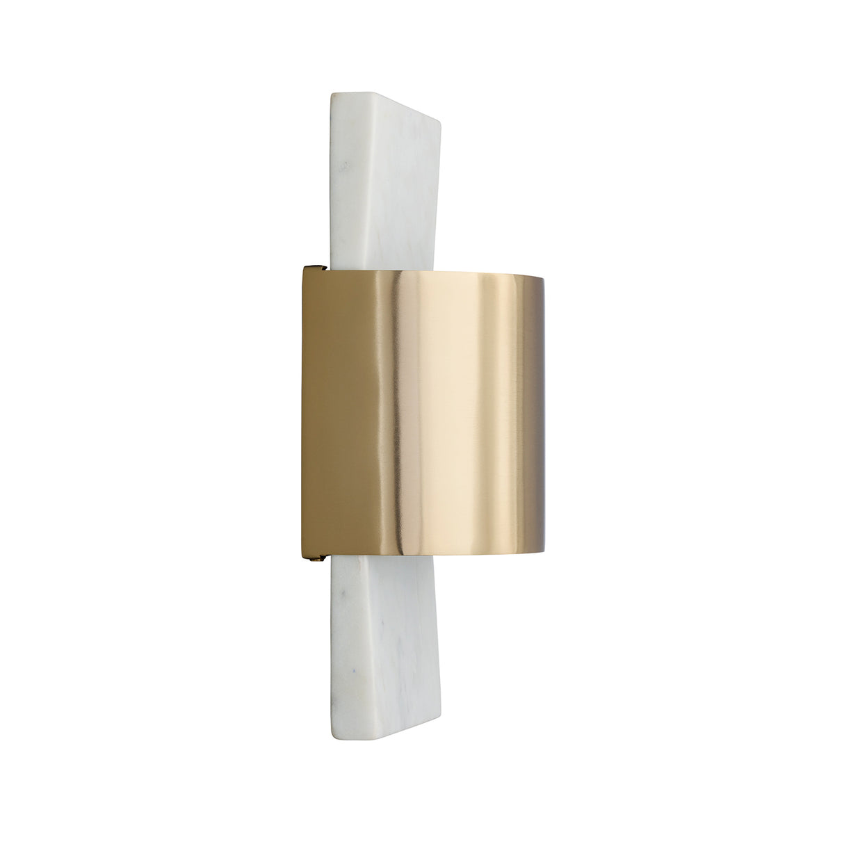 Solace LED Wall Sconce 13", White Marble and Matte Brass