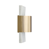 Solace LED Wall Sconce 13", White Marble and Matte Brass