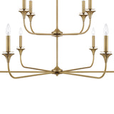 Harper Two-Tier Light Chandelier 56", Aged Brass