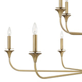 Harper Two-Tier Light Chandelier 56", Aged Brass