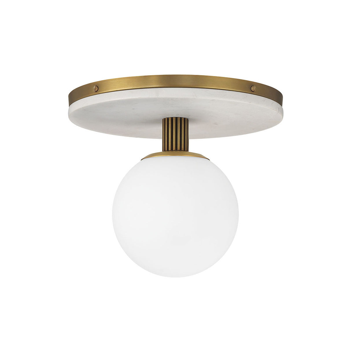 Araceli Medium LED Semi-Flush 12", Antique Brass and White Marble