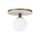 Araceli Medium LED Semi-Flush 12", Antique Brass and White Marble