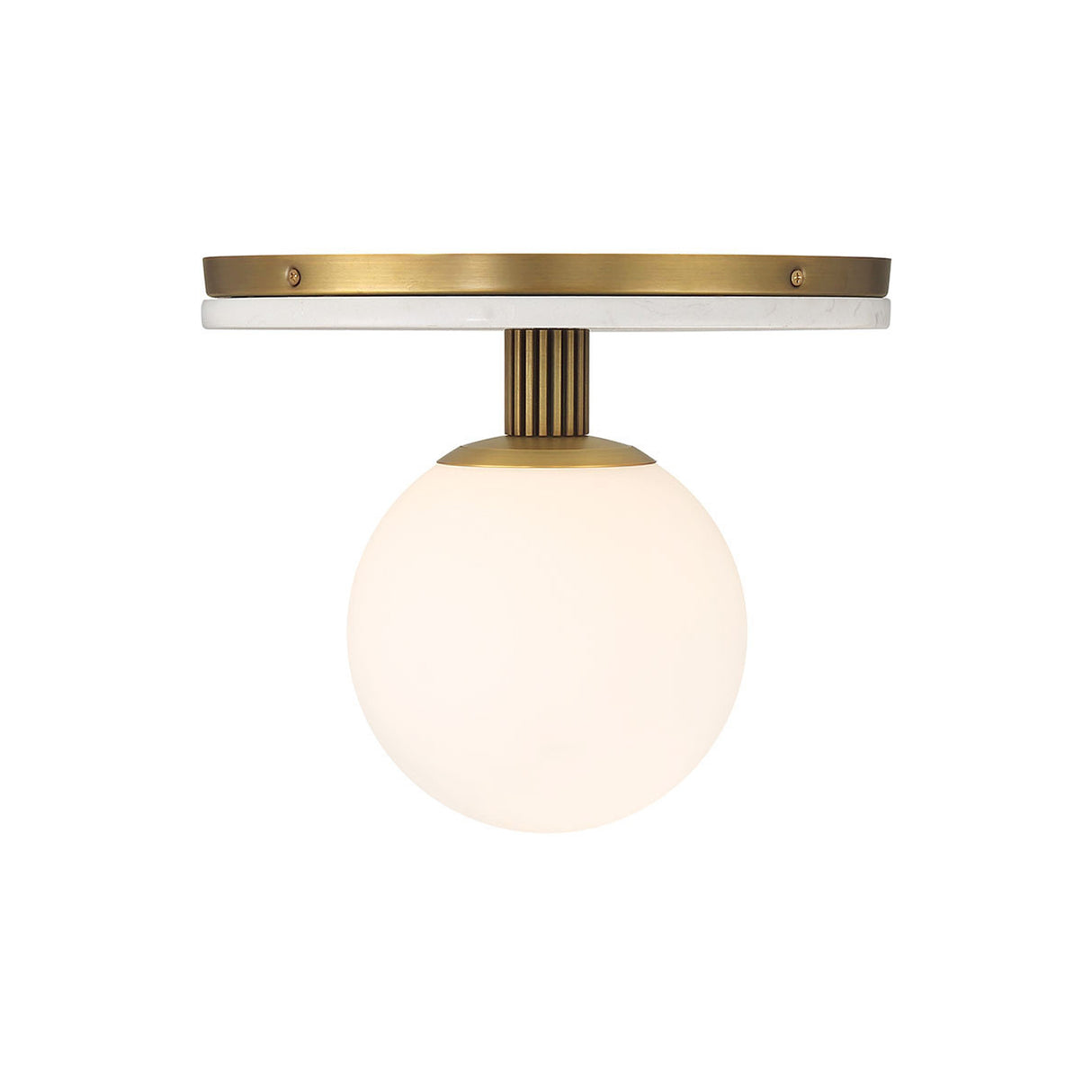 Araceli Medium LED Semi-Flush 12", Antique Brass and White Marble