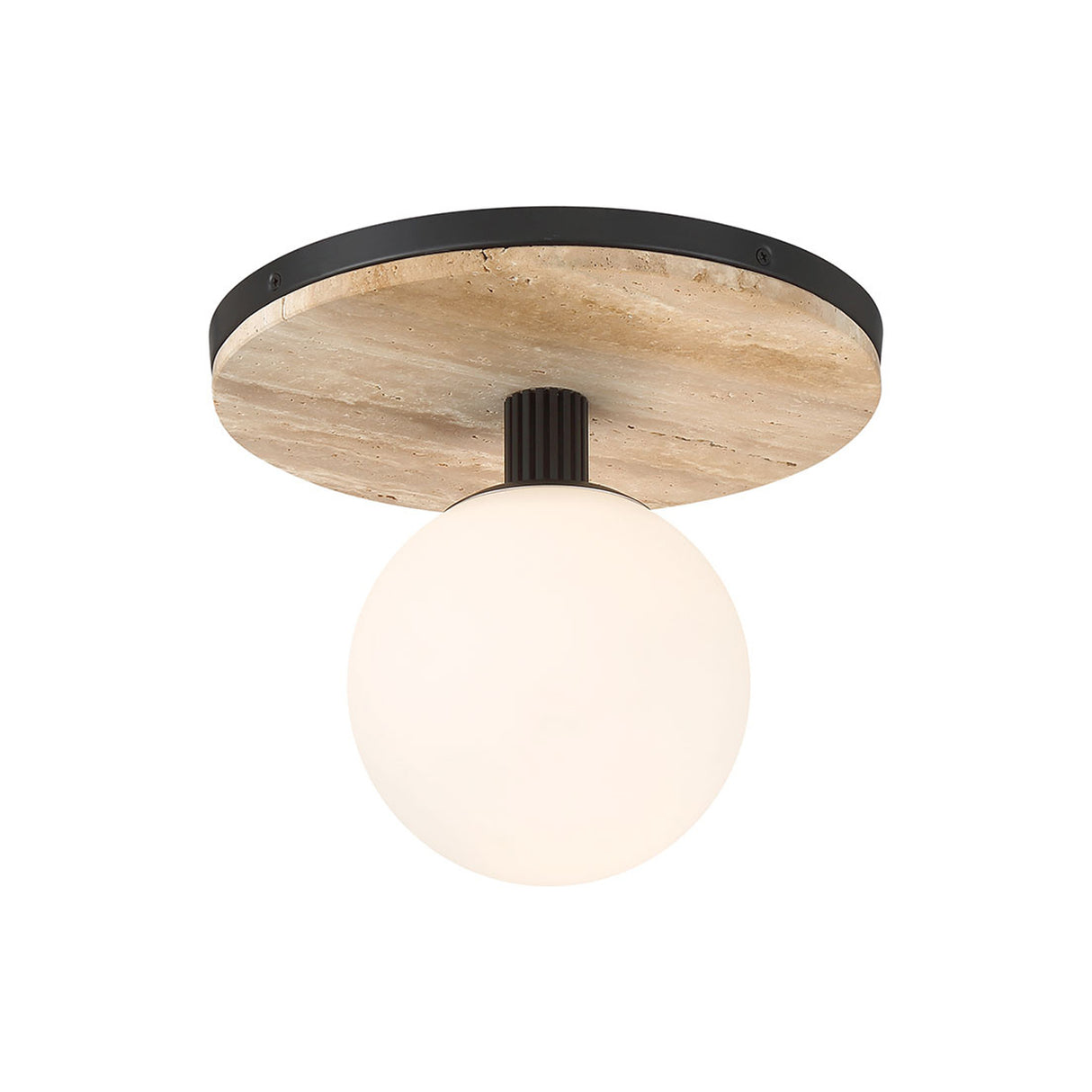 Araceli Medium LED Semi-Flush 12", Matte Black and Travertine