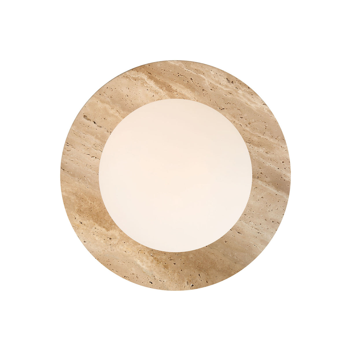 Araceli Medium LED Semi-Flush 12", Matte Black and Travertine