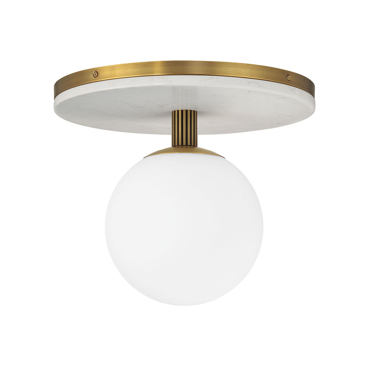 Araceli Large LED Semi-Flush 15", Antique Brass and White Marble