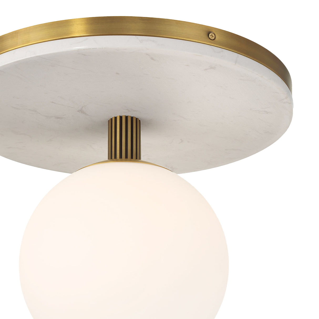 Araceli Large LED Semi-Flush 15", Antique Brass and White Marble