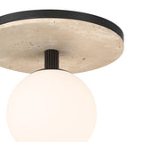 Araceli Large LED Semi-Flush 15", Matte Black and Travertine