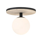 Araceli Large LED Semi-Flush 15", Matte Black and Travertine