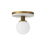 Araceli Small LED Semi-Flush 8", Antique Brass and White Marble