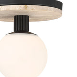 Araceli Small LED Semi-Flush 8", Matte Black and Travertine