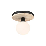 Araceli Small LED Semi-Flush 8", Matte Black and Travertine