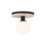 Araceli Small LED Semi-Flush 8", Matte Black and Travertine