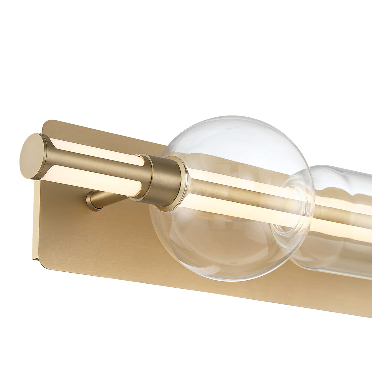 Latimer LED Vanity Light 26", Brass and Clear Glass