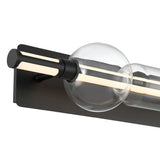 Latimer LED Vanity Light 26", Matte Black and Clear Glass
