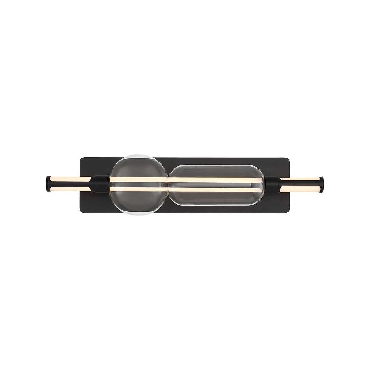 Latimer LED Vanity Light 26", Matte Black and Clear Glass