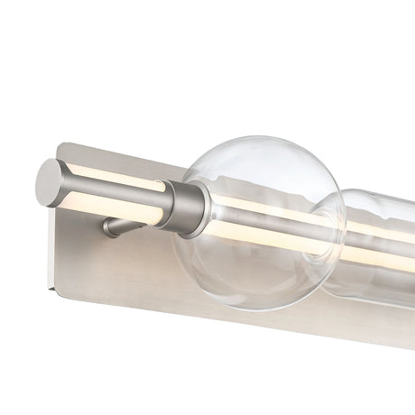 Latimer LED Vanity Light 26", Satin Nickel and Clear Glass