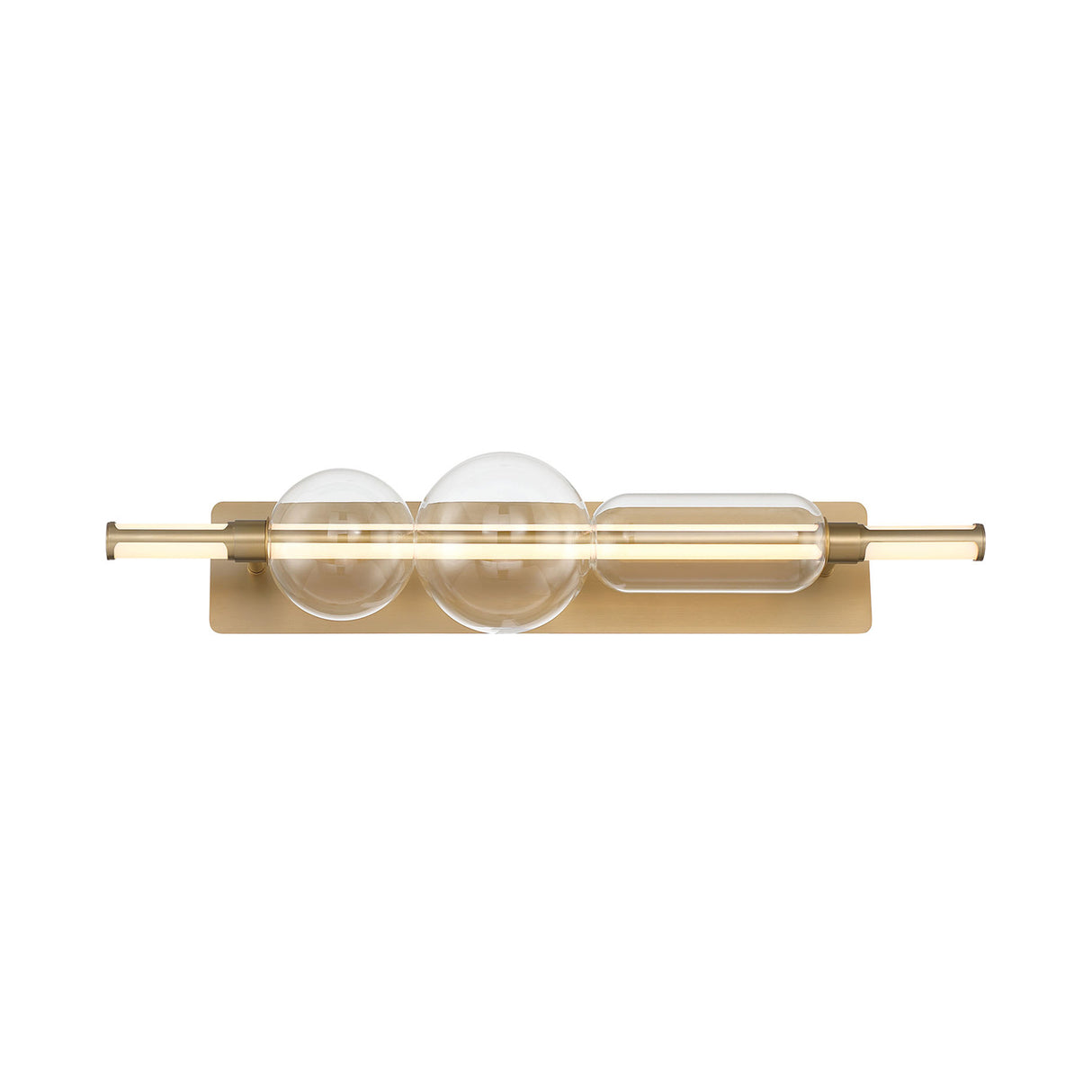 Latimer LED Vanity Light 34", Brass and Clear Glass
