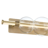 Latimer LED Vanity Light 34", Brass and Clear Glass