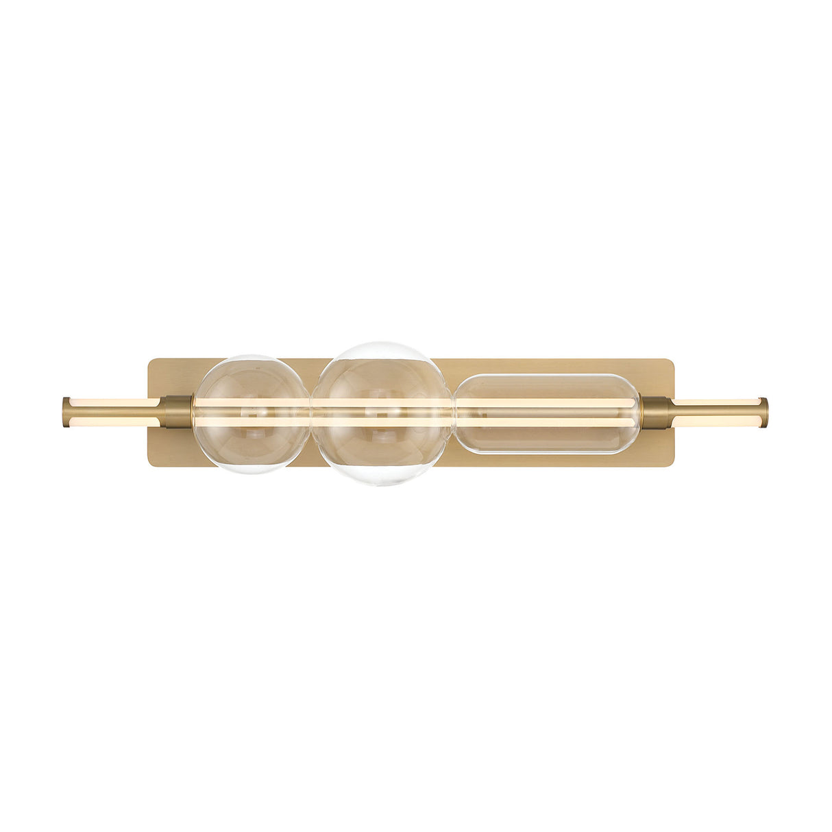 Latimer LED Vanity Light 34", Brass and Clear Glass