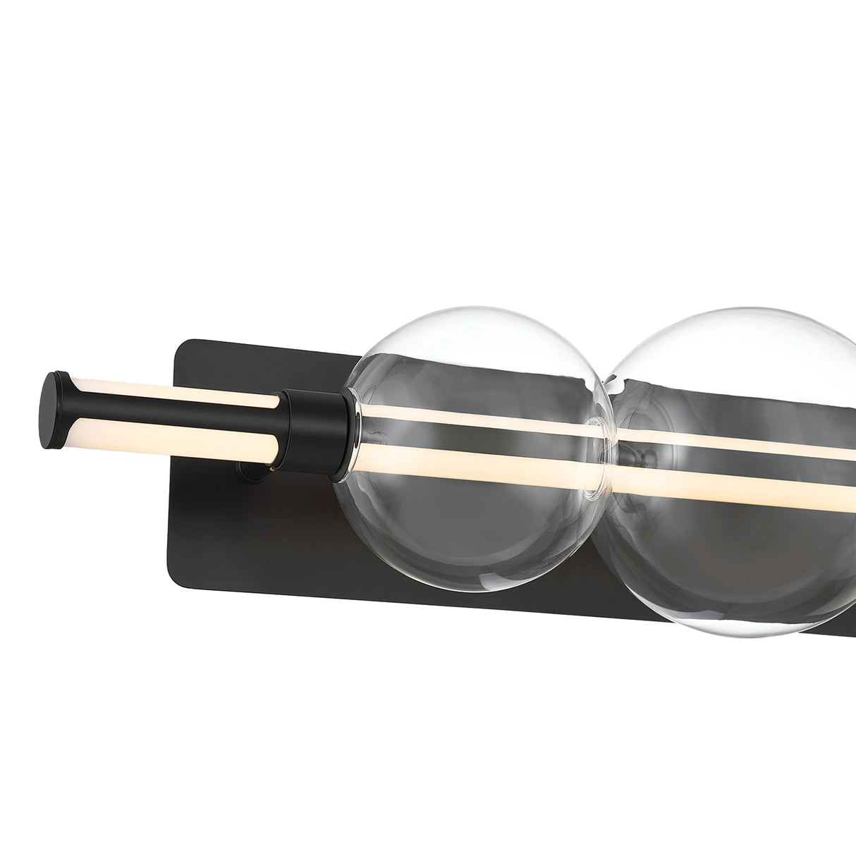 Latimer LED Vanity Light 34", Matte Black and Clear Glass