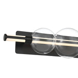 Latimer LED Vanity Light 34", Matte Black and Clear Glass
