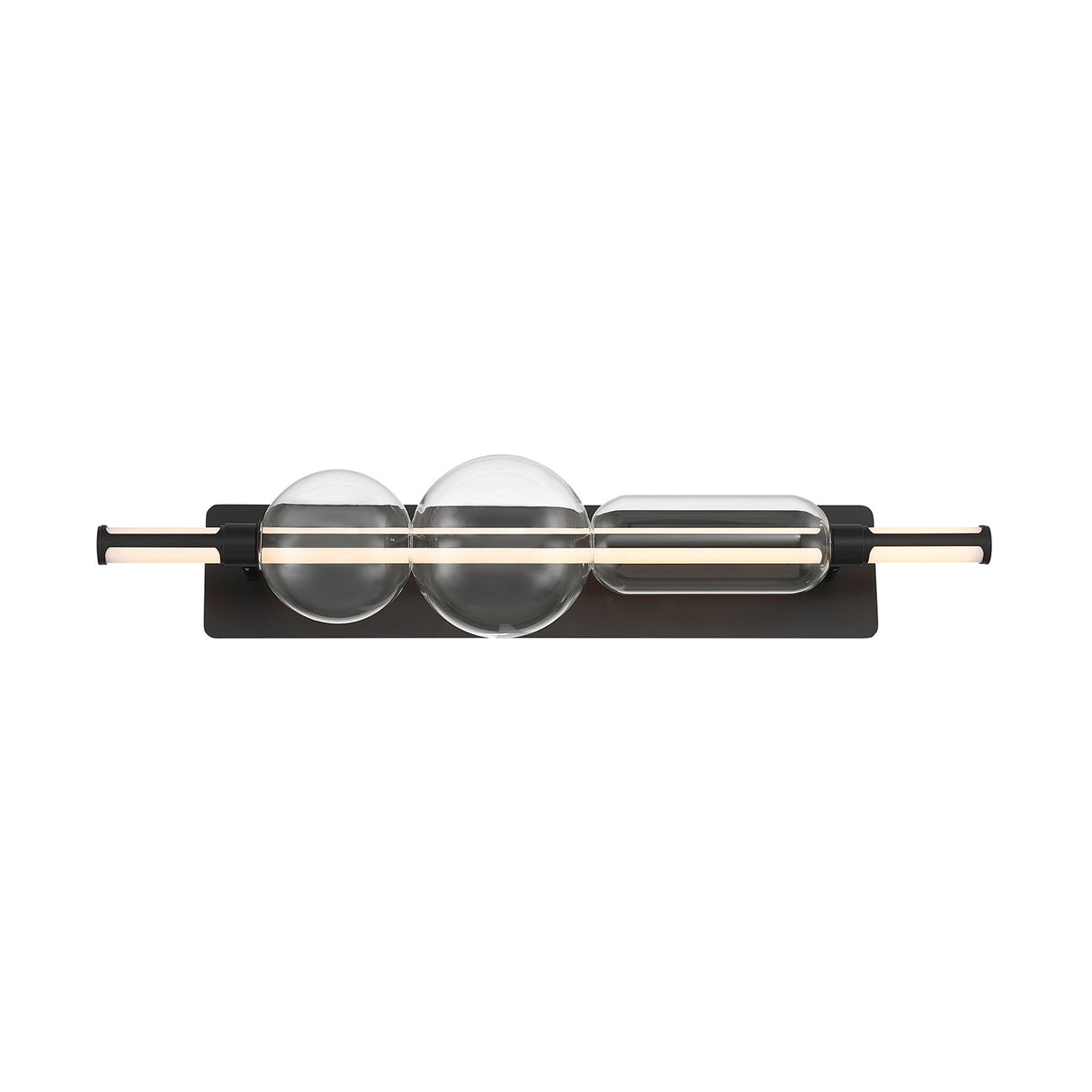 Latimer LED Vanity Light 34", Matte Black and Clear Glass