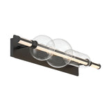 Latimer LED Vanity Light 34", Matte Black and Clear Glass