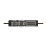 Latimer LED Vanity Light 34", Matte Black and Clear Glass